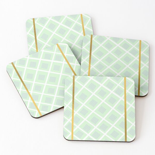 Item preview, Gold accent light green chequer/ checker pattern designed and sold by g v.