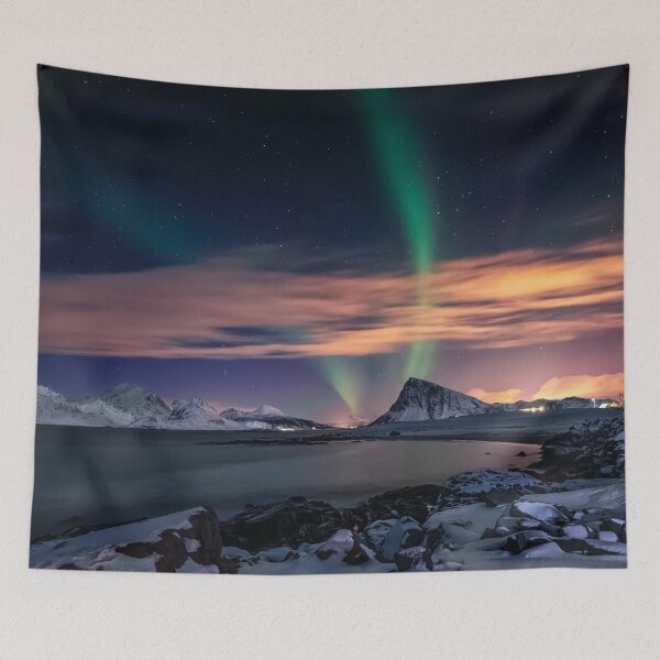 Item preview, green mixed northern lights with orange skies designed and sold by ImRotem.