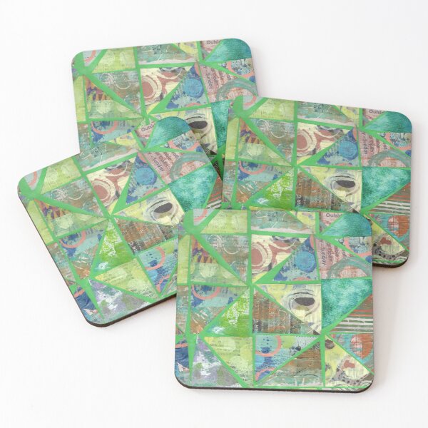 Item preview, Green quilt paper collage designed and sold by nighthawkstudio.