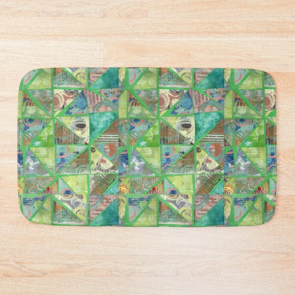 Item preview, Green quilt paper collage designed and sold by nighthawkstudio.