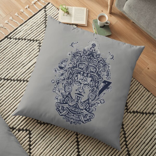 Aztec Mayan Empire Ancient Mexican Culture Civilization Art Floor Pillow