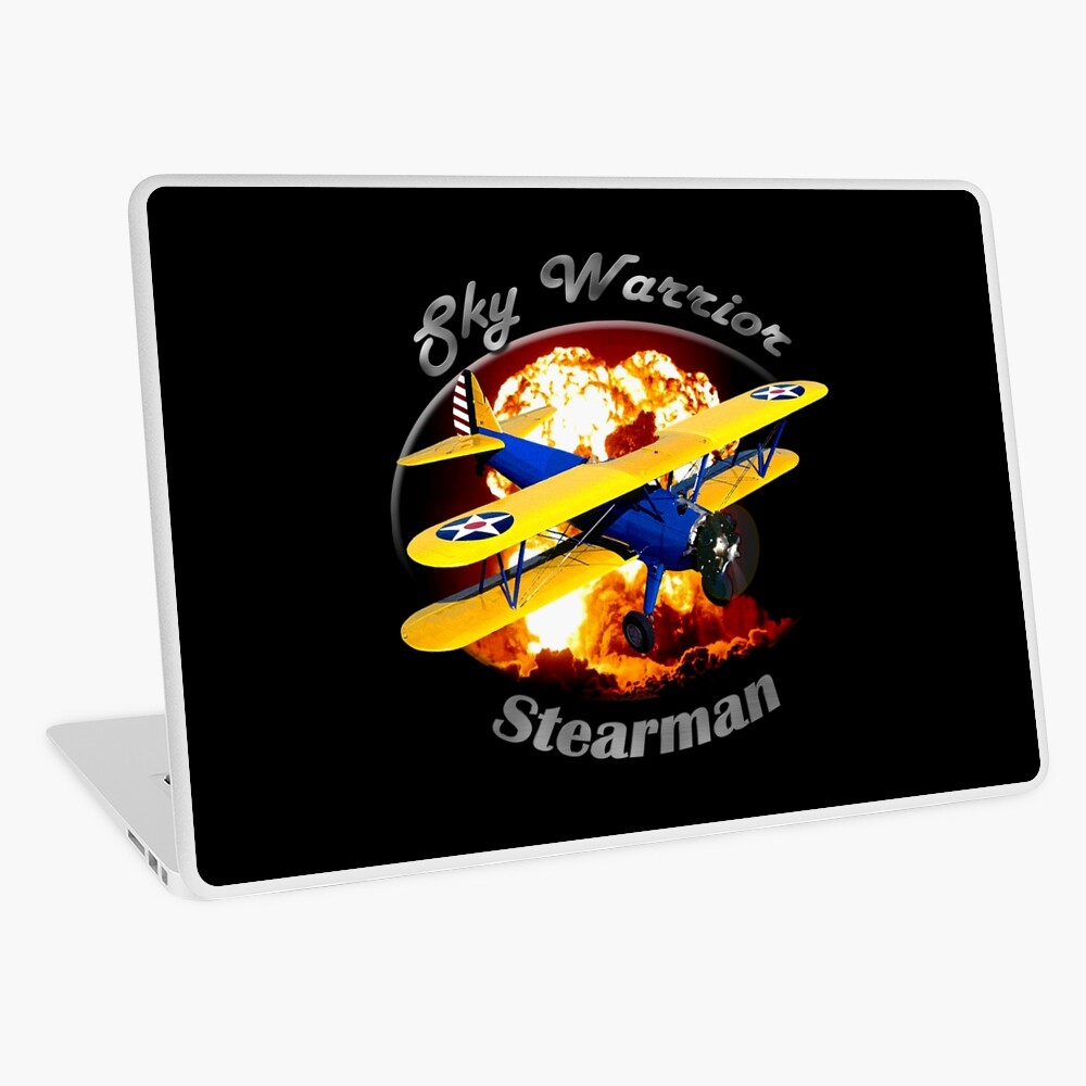Stearman Biplane Sky Warrior Laptop Skin