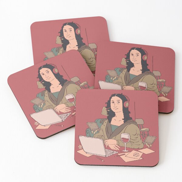 Item preview, Work from Home Mona Lisa | Funny Quarantine Cartoon designed and sold by SLAG-Creative.