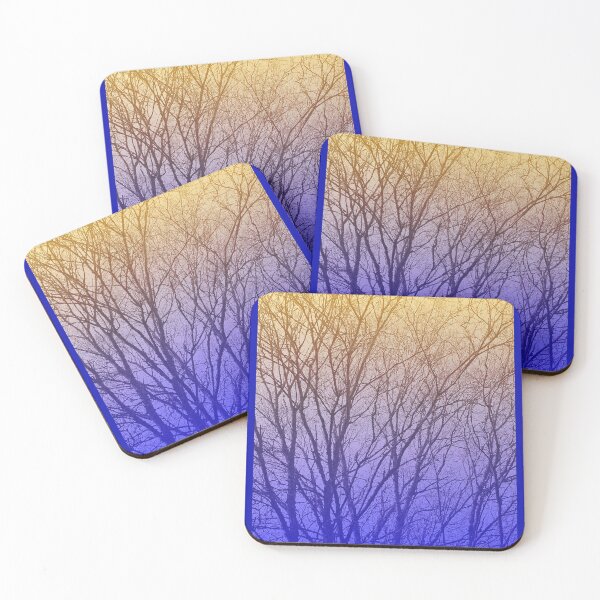 Item preview, Edited photo of a forest in purple and yellow and blue designed and sold by Pelikancrazy.