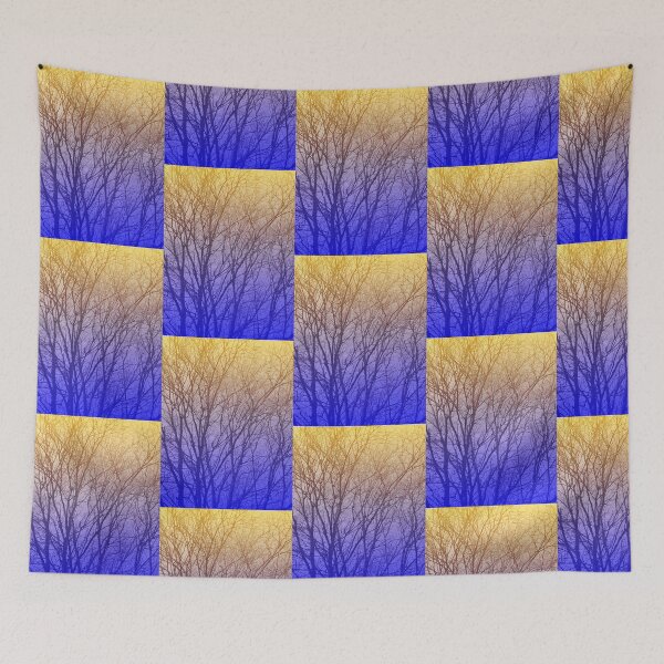 Item preview, Edited photo of a forest in purple and yellow and blue designed and sold by Pelikancrazy.