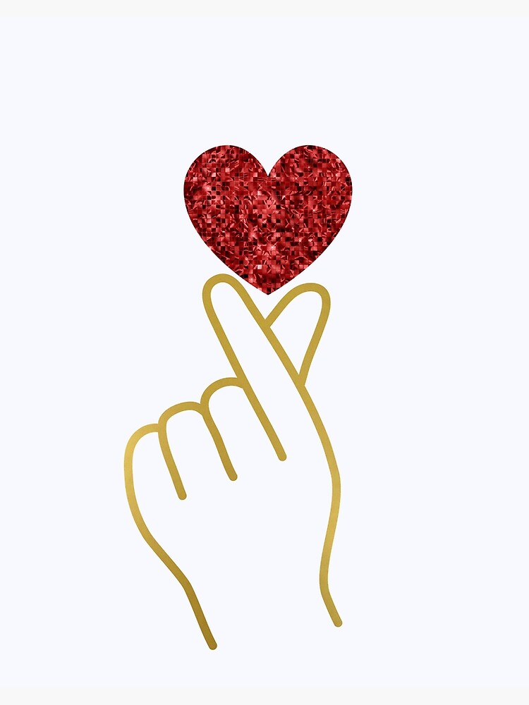 Korean Love Sign | Finger Heart | Kpop | I Love You Sign | Saranghae | Art  Board Print