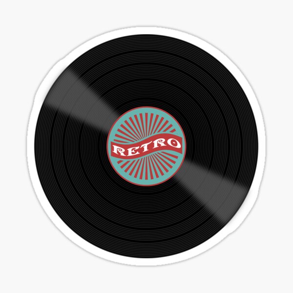 Retro vinyl record design Sticker