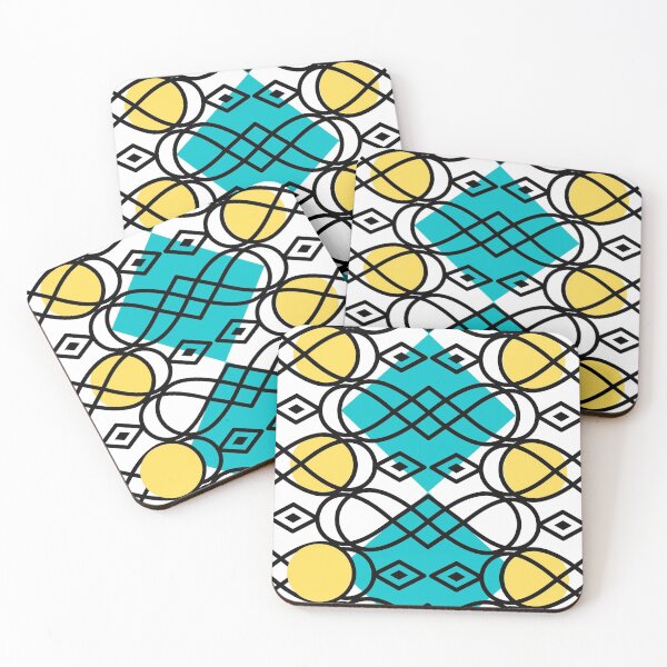 Item preview, Geometric pattern with blue and yellow designed and sold by zzille.