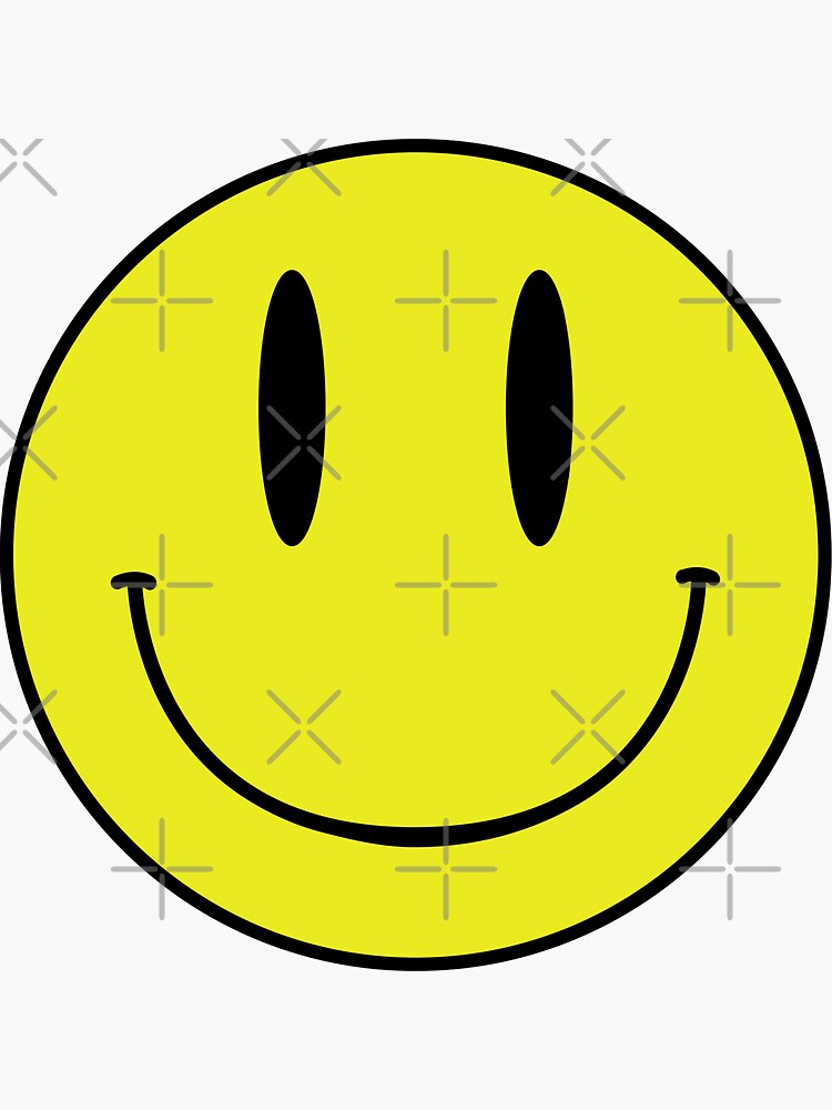"ACID MAN SMILEY FACE EMOJI 90's Rave 80's Acid House Grunge " Sticker