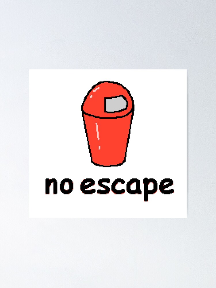  amogus trash can ms paint poster by 3dpepin redbubble