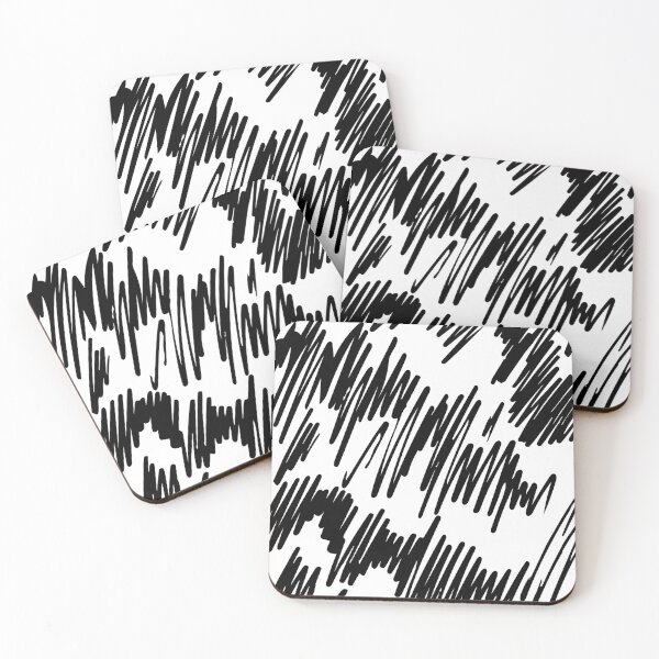 Item preview, Striped hand drawn pattern with zigzag lines black linear texture with white background designed and sold by mashmosh.