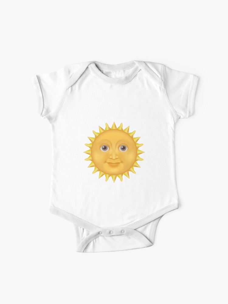 Sun Face Emoji Baby One Piece By Levintage Redbubble