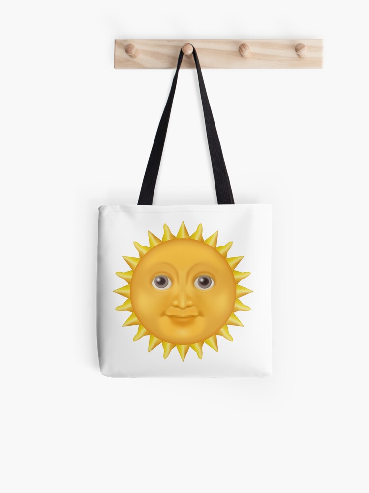 Sun Face Emoji Tote Bag By Levintage Redbubble