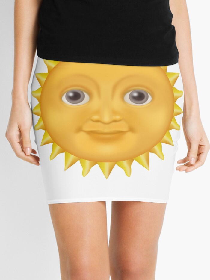 Sun face emoji Mini Skirt