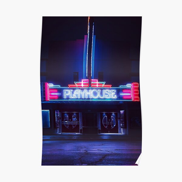 "Playhouse on the Square Memphis Tennessee Night Photography" Poster