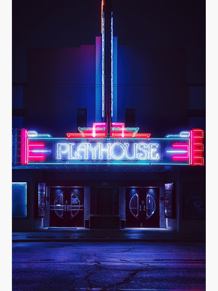 "Playhouse on the Square Memphis Tennessee Night Photography" Sticker