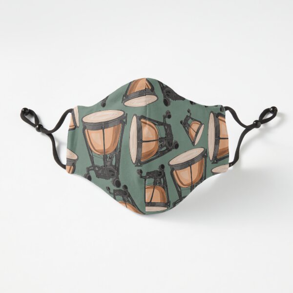 Timpani Musical Instrument Pattern Green Fitted 3-Layer