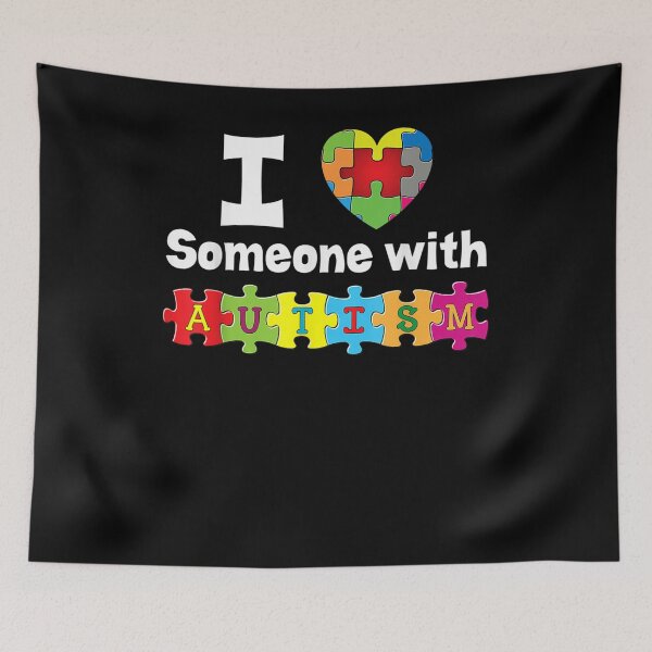 Item preview, I Love Someone With Autism Puzzle Heart Awareness Rainbow  designed and sold by ninapfvu.