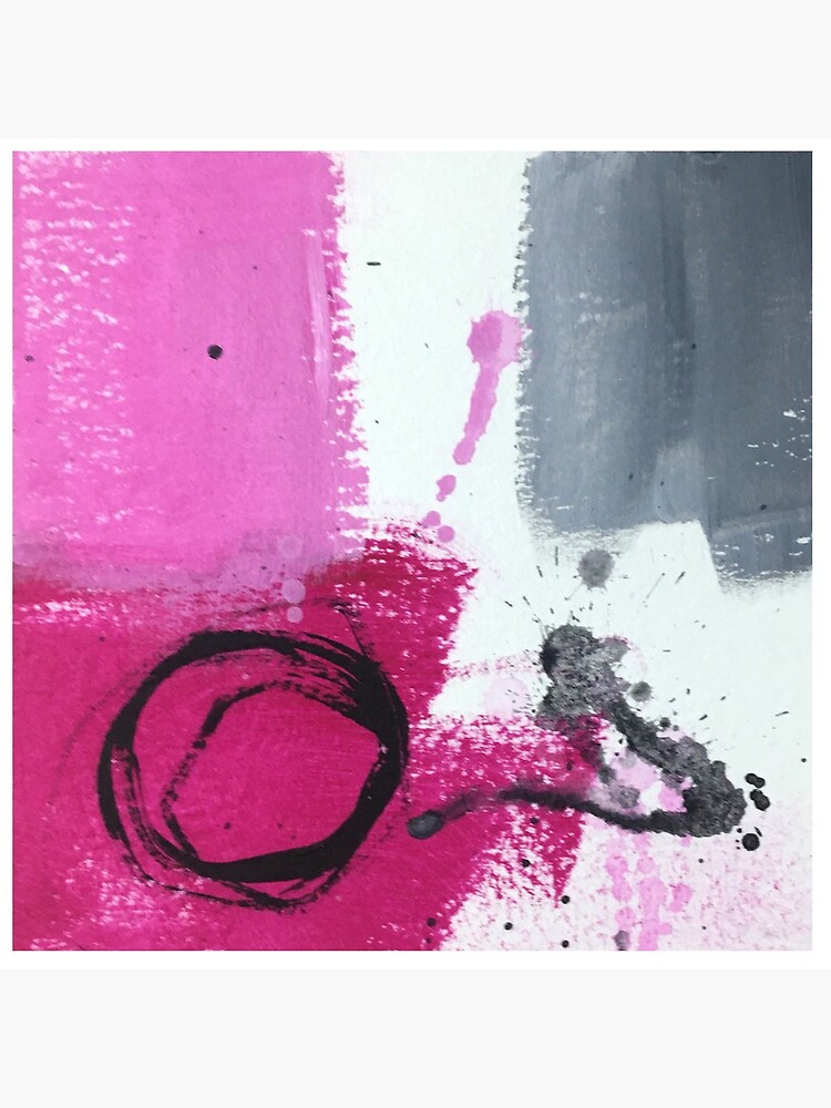 "Pink and Gray Abstract Art Painting" Throw Pillow by NancyMerkle