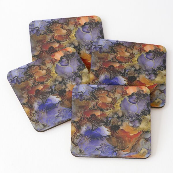 Item preview, Purple Golden Floral Blooms Abstract designed and sold by turbandiva.
