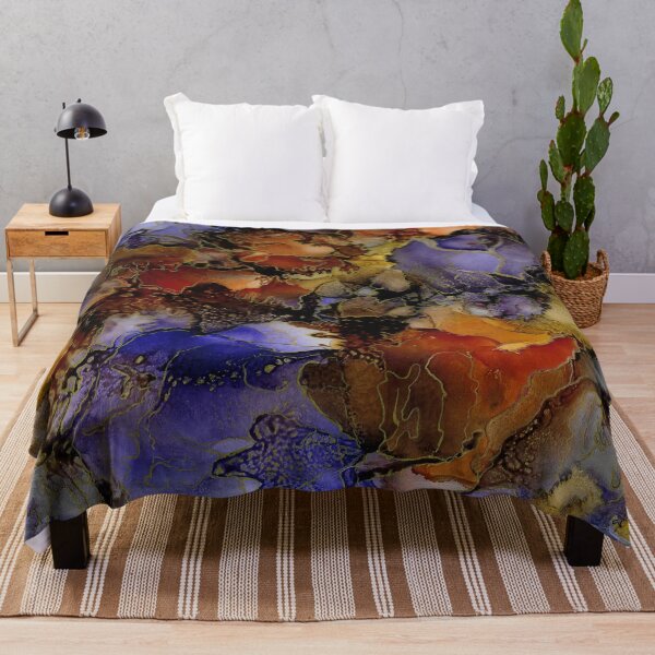 Item preview, Purple Golden Floral Blooms Abstract designed and sold by turbandiva.