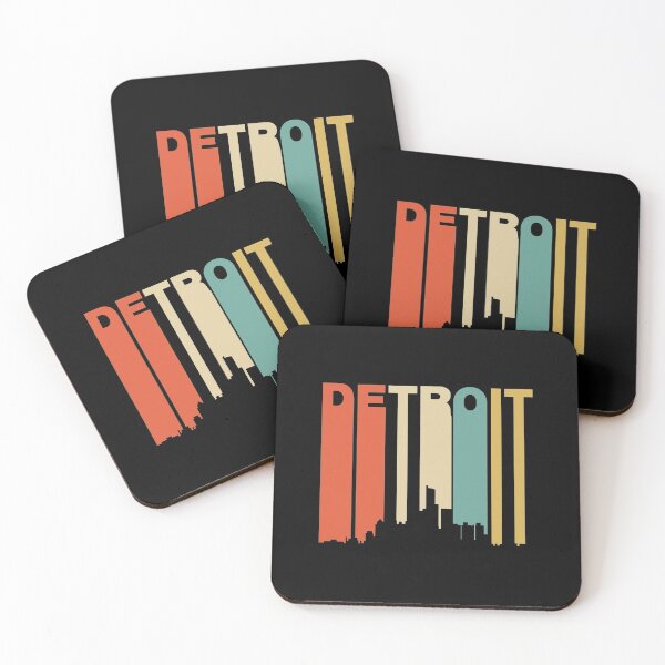 Item preview, Retro 1970'S Style Detroit Michigan Skyline designed and sold by nauglesamatha.
