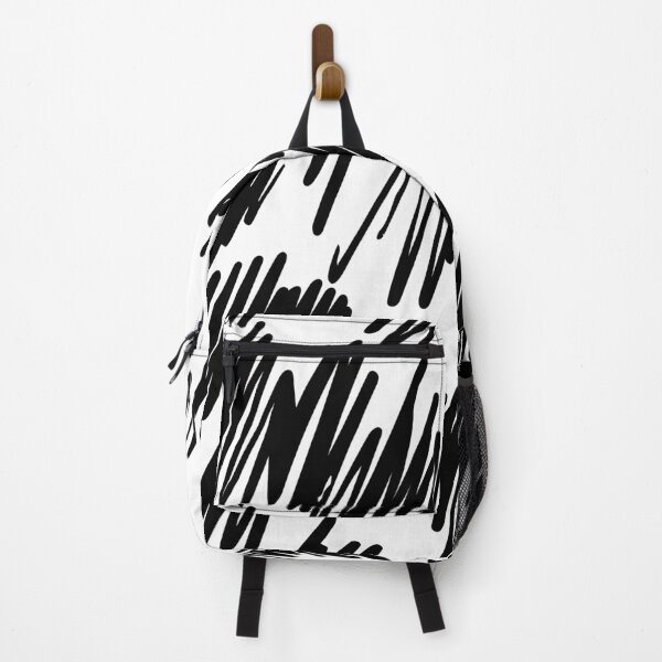 Item preview, Striped hand drawn pattern with zigzag lines black linear texture with white background designed and sold by mashmosh.