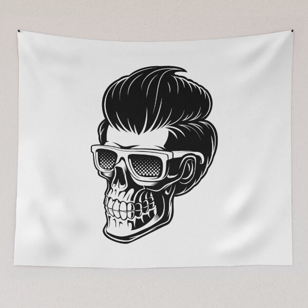 Item preview, hipster barber skull designed and sold by Moueddene.