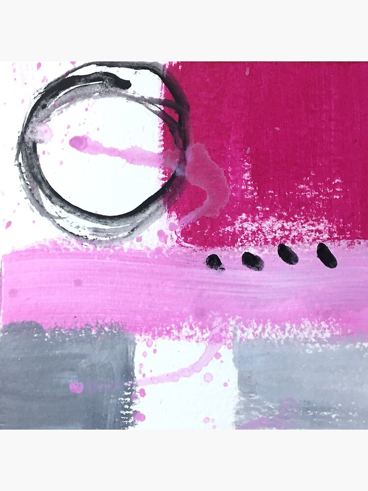 "Pink and Gray Abstract Art Painting" Canvas Print for Sale by