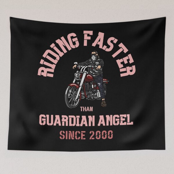 Item preview, Riding Faster Than Guardian Angel Since 2000 - Biker designed and sold by Promedia.