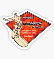 Club Surfing Diamond Hawaiian Print - Black & Red Sticker