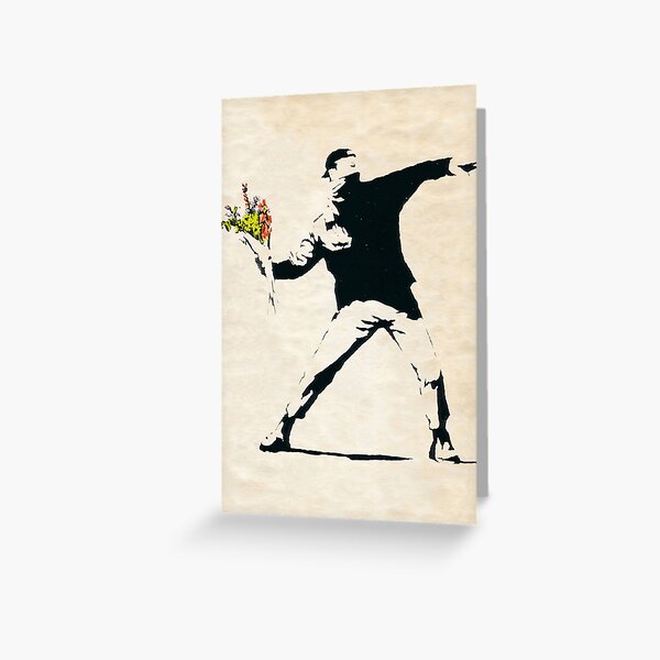 Aperçu de l'œuvre LANCEMENT DE FLEURS DE GRAFFITI URBAIN STYLE BANKSY créée et vendue par kwiebe34.