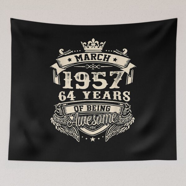 Item preview, March 64th Birthday 1957 64 Years Of Being Awesome  designed and sold by lolahomya.