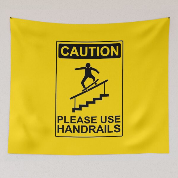 Item preview, Use Handrails Skater - Caution Sign designed and sold by LongTunnel.