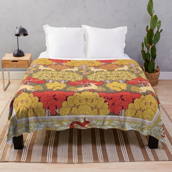 Item preview, Deer and Trees,Squirrel,Doves and Rowan Red Yellow Art Nouveau Floral designed and sold by BulganLumini.