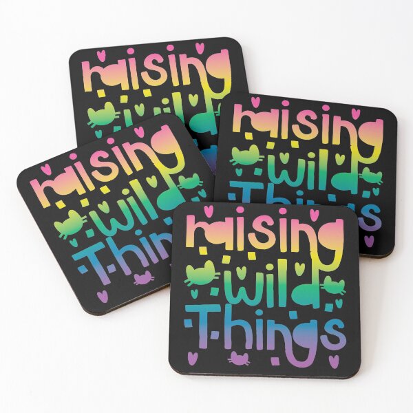 Item preview, Raising Wild Things Soft Gradient Rainbow Silhouette Theme typography designed and sold by NightGleam.