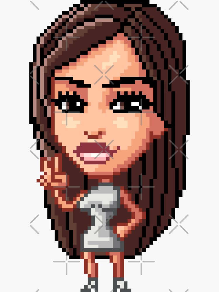 Pegatina Pegatina De Diseño De Dibujos Animados Pixel Art Kim Kardashian De Blueacesky Redbubble 2052