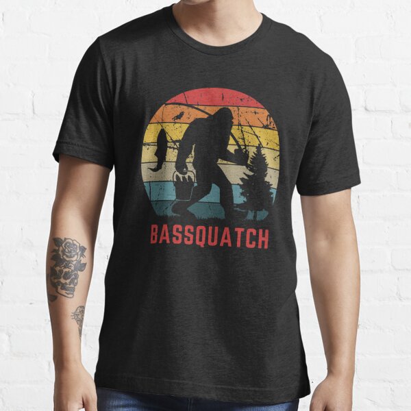 Funny Bass Fishing Bigfoot Bassquatch Vintage Retr' Men's T-Shirt