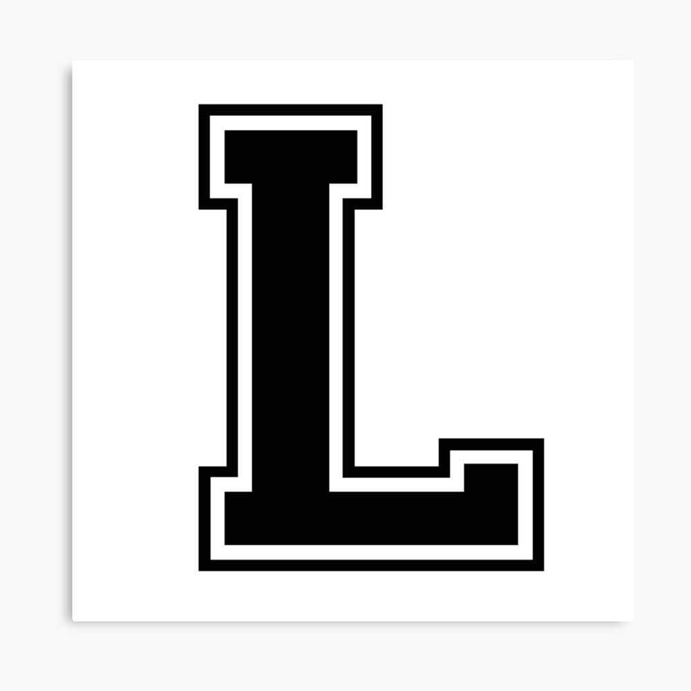 Letter - L (black) Metal Print for Sale by Alphaletters