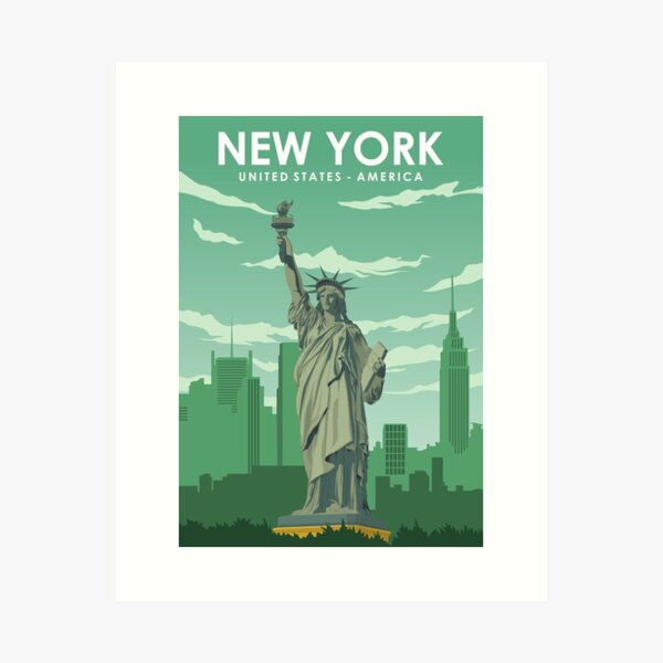 Item preview, New York Statue of Liberty travel poster designed and sold by Stadify.