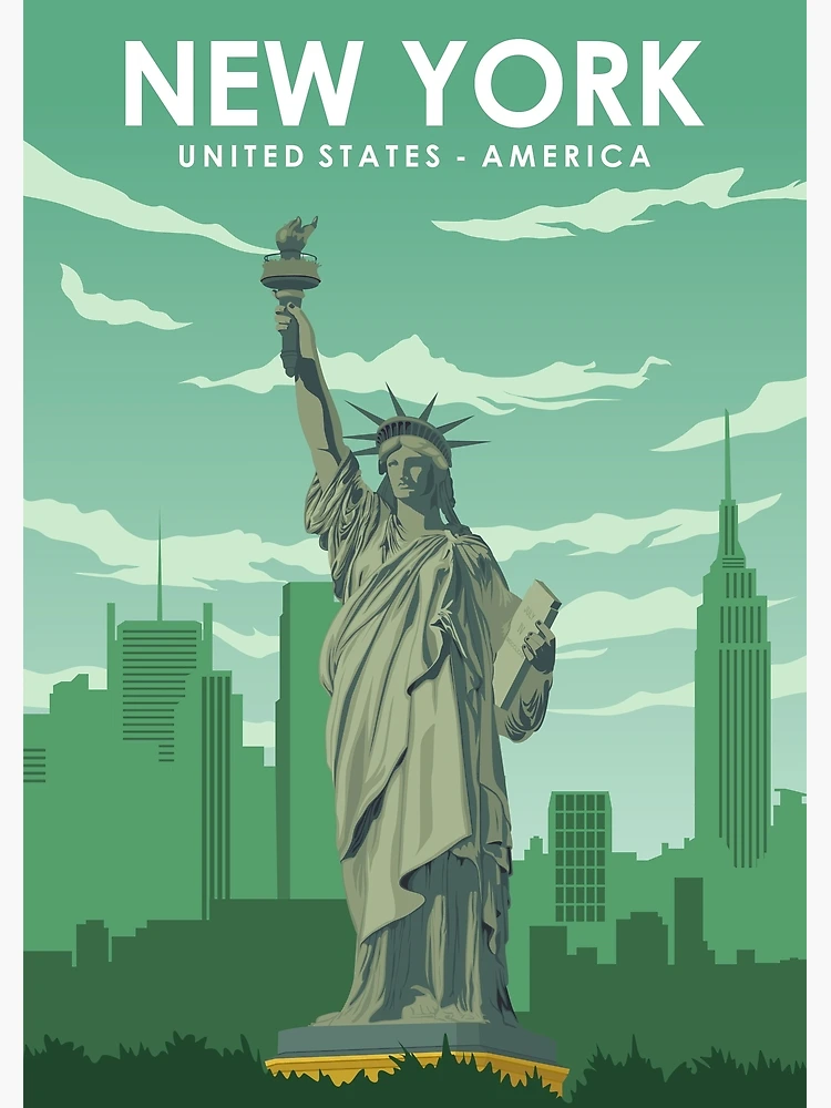 Travel Poster Virgin Atlantic New York City Statue Of
