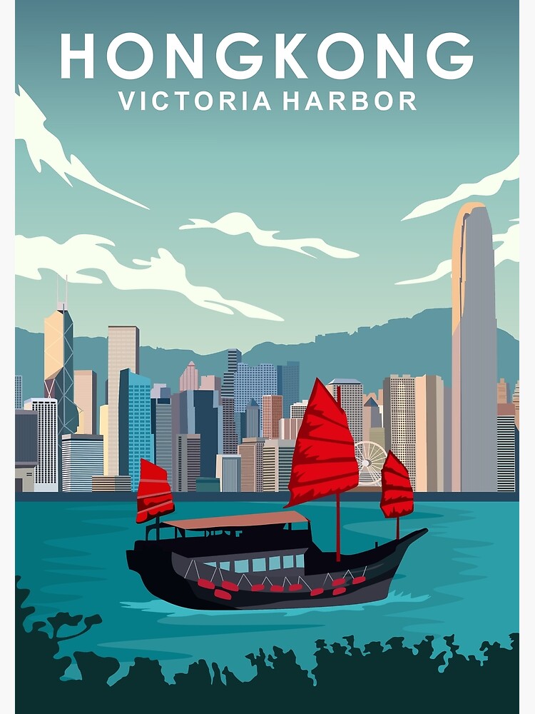 Láminas decorativas para enmarcar, Hong Kong Travel Poster