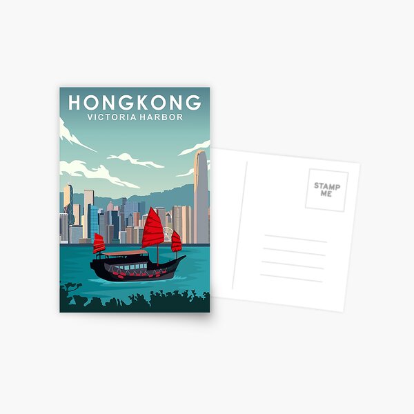 Item preview, Hongkong Victoria Harbor Travel Poster designed and sold by Stadify.