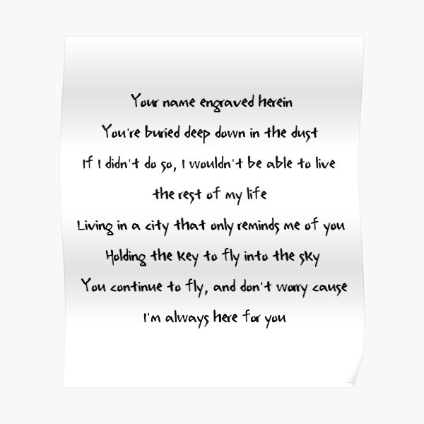 "Your Name Engraved Herein Handwritten Lyrics Chorus 2 (English