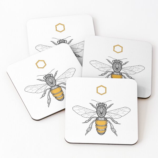 Item preview, Bee and yellow hexagon designed and sold by weilertsen.