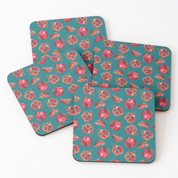 Item preview, Pomegranates on turquoise designed and sold by gsm-print772.
