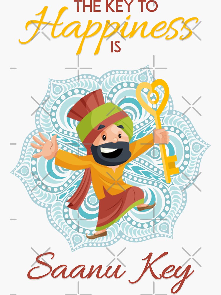 Thumbnail 3 of 3, Sticker, Key to Happiness designed and sold by DesiBoli.