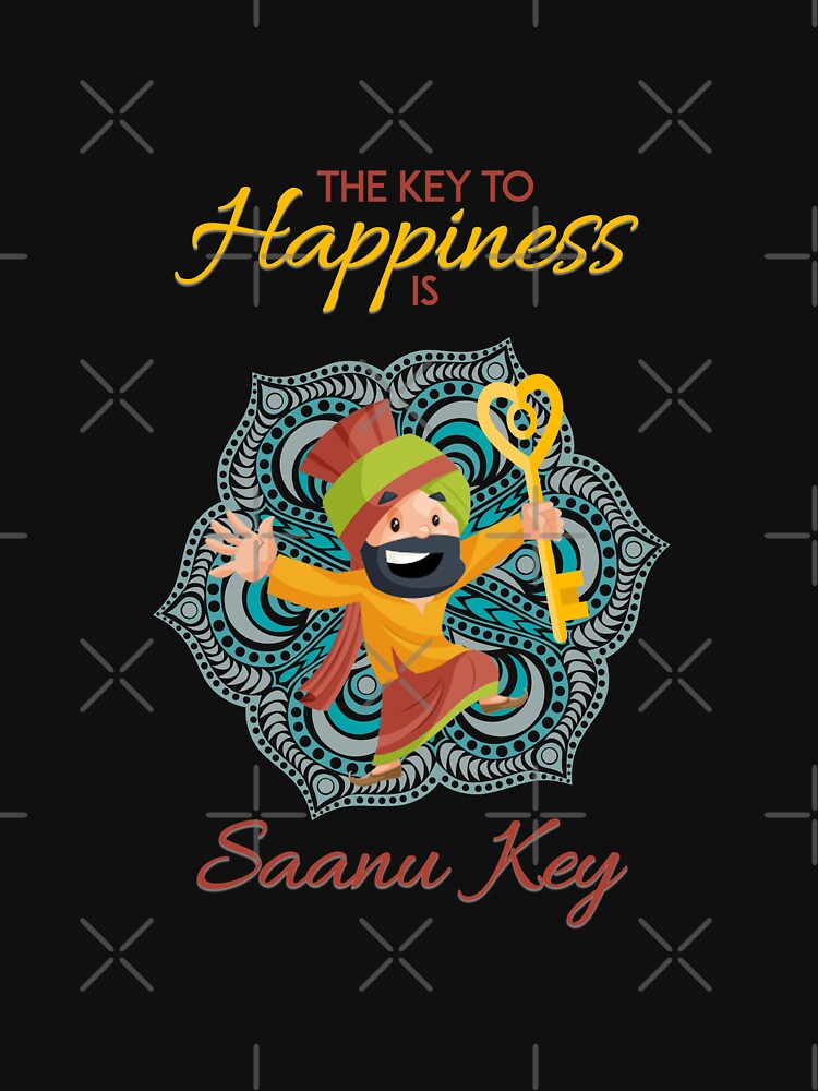 Thumbnail 7 of 7, Active T-Shirt, Key to Happiness designed and sold by DesiBoli.
