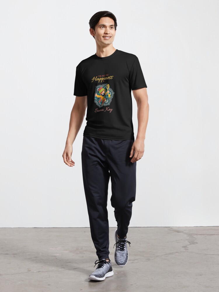 Thumbnail 5 of 7, Active T-Shirt, Key to Happiness designed and sold by DesiBoli.