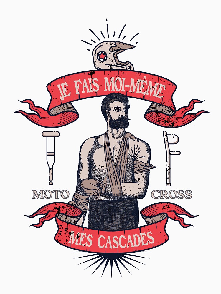 Aperçu 7 sur 7. T-shirt classique avec l'œuvre Je fais moi-même mes cascades de motocross créée et vendue par marzun.